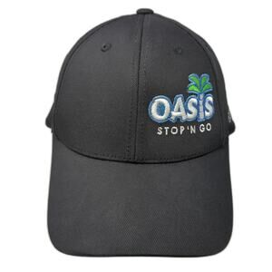 Oasis Stop 'N Go Fitted Baseball Hat Black XL Embroidered Vent Holes Ogio